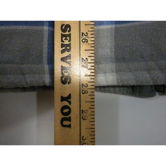 JNCO Jeans Hoodie Shacket Mens XL Blue Gray Plaid Fleece Lined Zip Up Y2K Grunge - Picture 12 of 14